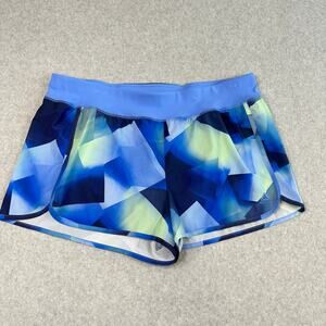 Reebok Athletic Shorts WMNS Plus SZ XXXL Blue Geo Print Performance Athleisure
